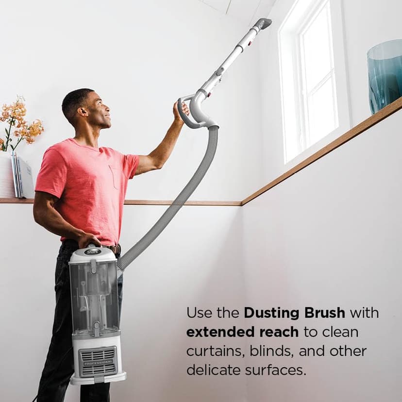 Shark | Upright Vacuum Cleaner | Navigator Lift-Away | Swivel Steering | HEPA Filter | Vacuum for Pet Hair | Crevice Tool & Dusting Brush Included | For Carpets & Hard Floors | White/Silver | NV356E