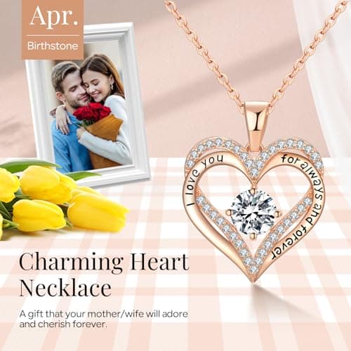 18K Rose Gold Necklaces for Women Birthday Gifts for Women Jewelry for Women Birthday Gifts for Wife Girlfriend Daughter Wife Birthday Gifts for Anniversary Mothers Day Christmas Valentines Gifts