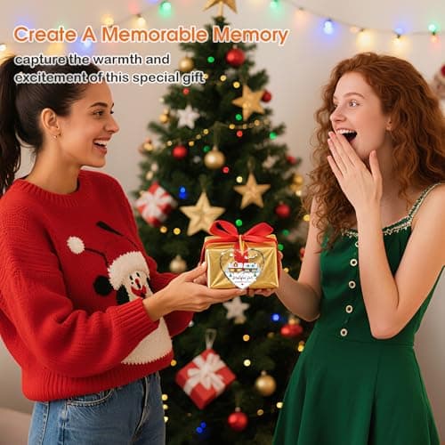 FaCraft Neighbor Gifts Christmas Ornaments 2025 - Xmas Birthday Good Gifts for Neighbors Best Friends Women Men The Neighbors Favor Grateful Heart Shaped Glass Ornament for Christmas Tree Decorations