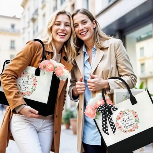 Christian Gifts for Women Faith Based Gift Inspirational Gifts for Women Birthday Unique Catholic Gift Bible Accessories Inclue Bible Verse Jar Butterfly Decorations Socks Glass Can Candles Tote Bag