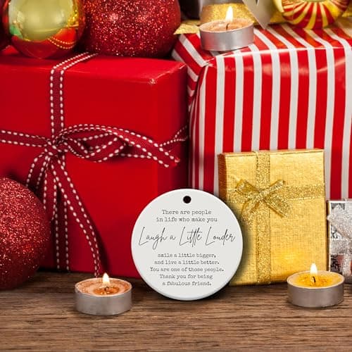 Friendship Gifts for Women, Best Friend, Funny, Work Besties, Sister, Friend Ornaments for Women, Ceramic Christmas Ornaments