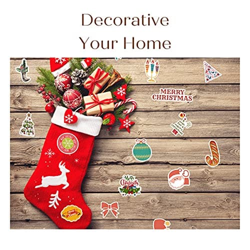 100PCS Christmas Theme Stickers, Non-Repeating Vinyl Waterproof Holiday Stickers, Holiday Gifts for Kids and Teens, Xmas Party Favorite, Stocking Stuffers for Kids Toddlers Teens Boys Girls
