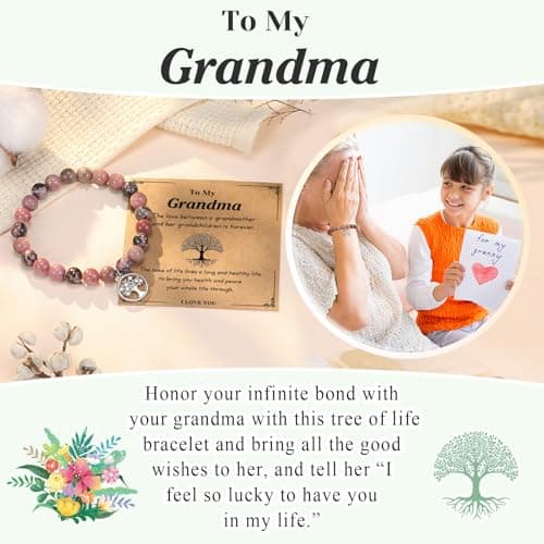 UNGENT THEM Tree of Life Bracelet for Women, Gifts for Grandma, Nana, Mother in Law, Mom, Gigi, Mimi, Aunt, Sister in Law, Teacher, Birthday Christmas Wedding Mothers' Day Gifts