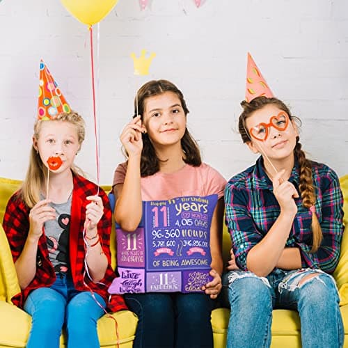 11 Year Old Girl Birthday Gifts - 11th Birthday Decorations - Throw Pillow Covers 18 x 18 inch