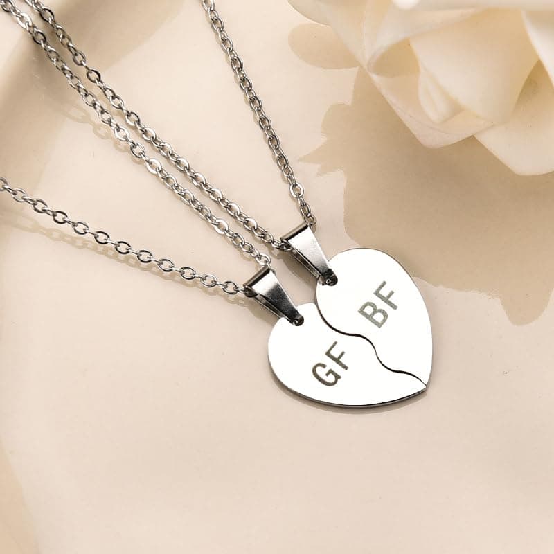 Matching Boyfriend and Girlfriend Necklace Bf Gf Couple Gifts for Him and Her Boyfriend Birthday Gift from Girlfriend Valentines Gifts Necklace for Couples Gf Bf Graduation Gift