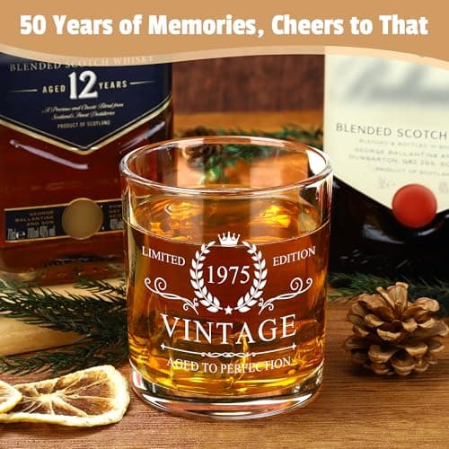 50th Birthday Gifts for Him Cool Gifts for 50 Year Old Man Happy 50th Birthday Decorations for Men Vintage 1975 Wine GlassToilet Paper Roll Novelty Socks Funny 50 Year Old Gift ideas for Mens