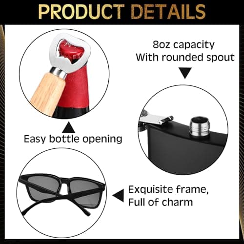 13 Pcs Groom Proposal Gift Set Stainless Steel Flask Box Bag Shot Glass Bottle Opener Pocket Watch Sunglasses Knife Sock Card Toiletry Bag for Wedding