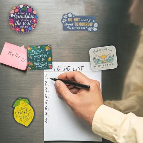 Christian Art Gifts Inspirational Refrigerator Scripture Magnet Set for Women with Bible Verses: Sweet Friendship - Proverbs 27:9 Multicolor Floral Designs, Home & Kitchen Decorations Size 2.8" x 2.8"