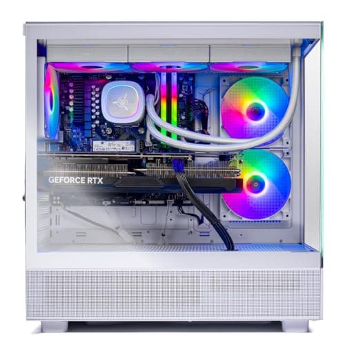 Skytech Azure Gaming PC Desktop, Ryzen 7 9700X 3.8 GHz (5.5GHz Turbo Boost), NVIDIA RTX 4060 8GB GDDR6, 2TB SSD, 32GB DDR5 RAM 6000 RGB, 650W Gold PSU, 360mm ARGB AIO, Wi-Fi, Win 11 Home