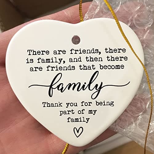There Are Friends There Is Family, Friends Plaque, Ceramic Heart Gift, Unique Friendship Gift For Best Friend, Ceramic Hanging Heart, Gift For Friend, Christmas Gift