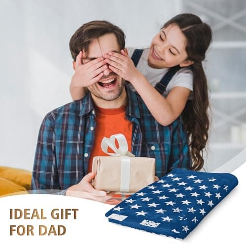 Craftique Birthday Gifts for Dad- American Flag Blanket with The Man The Myth The Legend- Dad Birthday Gift, Soft Blanket Throw for Bed Sofa Napping Camping, 60”×50”