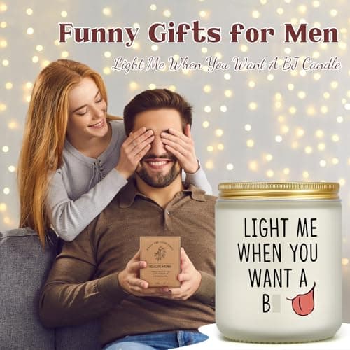 Gifts for Him - Light Me When You Want A B Candle, Funny Birthday Gifts for Men Naughty Valentines Day Engagement Anniversary Christmas Gift for Husband Boyfriend Fiance Guy