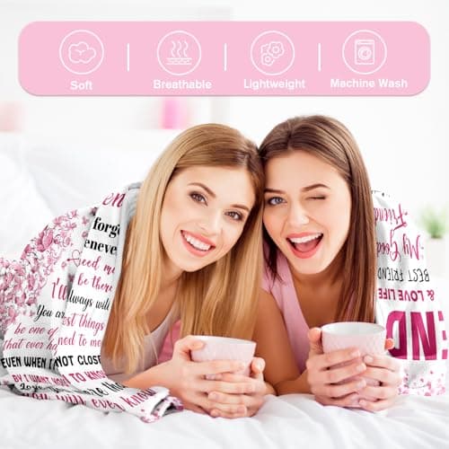 Best Friend Bestie Gifts for Women - Best Friend Birthday Gifts - Friendship Presents for Women - Long Distance BFF Presents - BFF Christmas Mothers Day Valentines Day Blanket 50"X60"