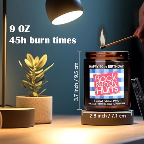 40th Birthday Gifts Women Men, 40th Birthday Decorations for Women Men, Funny 40th Birthday Candle Gifts for Her Him Mom Dad Husband Wife Best Friends Sister, 1984 40 Year Old Gift Ideas