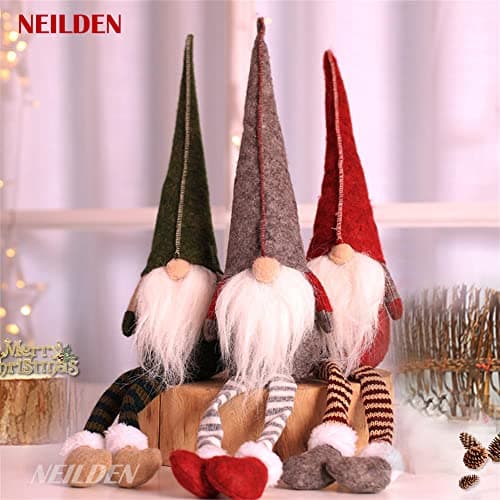3pcs New Christmas Decoration Long Legs Rudolph Doll Christmas Children Gift Hotel mall Window Decoration
