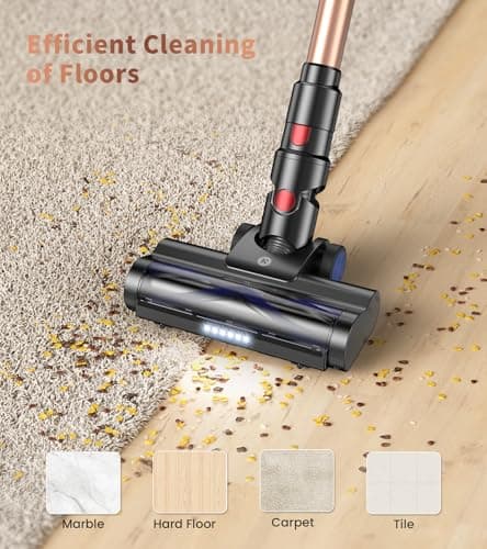 NADALY Cordless Vacuum Cleaner, Powerful Stick Vacuum with 45min Runtime, Anti-Tangle Vacuum Cleaners for Home, 1.5L Dust Cup, Rechargeable Wireless Vacuum for Hardwood Floor Carpet Pet Hair