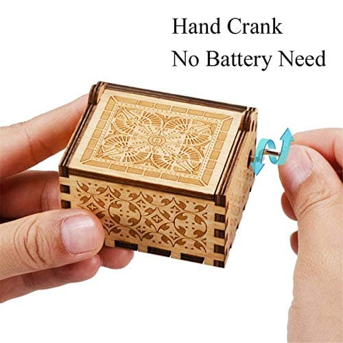 Can't Help Falling in lo Wood Music Box Hand-Operated Antique Engraved Cute Musical Boxes Gift for Love One, Boyfriend, Girlfriend, Husband,Wife Birthday/Wedding Day/Christmas Day Present