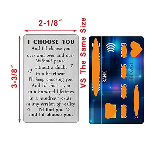 TANWIH I Choose You Wallet Card for Him, Wedding Gifts for Groom from Bride, Fiance Gifts for Him, To My Husband On Our Wedding Day, I Love You Card for Men, Engagement, Valentines Day