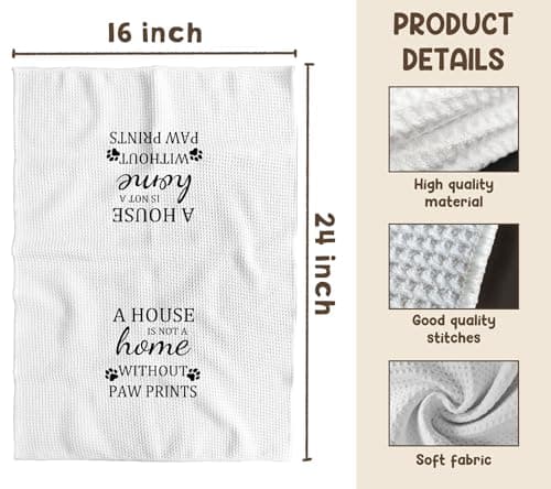 TNUW Dog Themed Gifts Kitchen Towels 16'24', Dogs Mom Gifts for Women, Dog Decorations for The Home, House Warming Gifts New Home, Paw Prints Kitchen Tea Hand Towels,