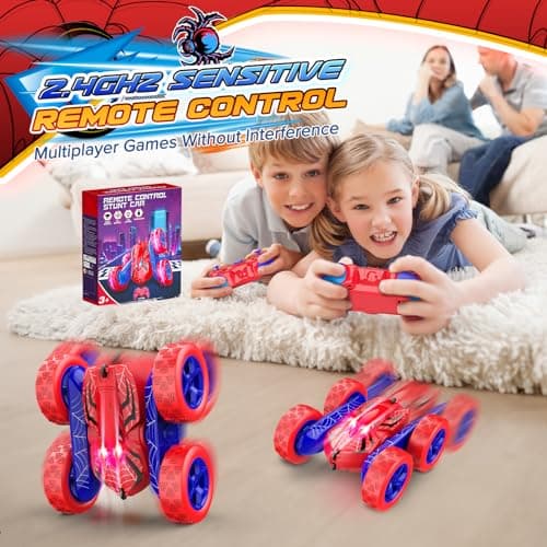 Remote Control Car,RC Cars Boys Toys for 3 4 5 6 7 8 9 10 11 12 Year Old Boy Double Sided 360°Flip 4WD Rechargeable Drift RC Race Car Birthday Gifts Christmas Basket Stuffers for Kids Age 3-12