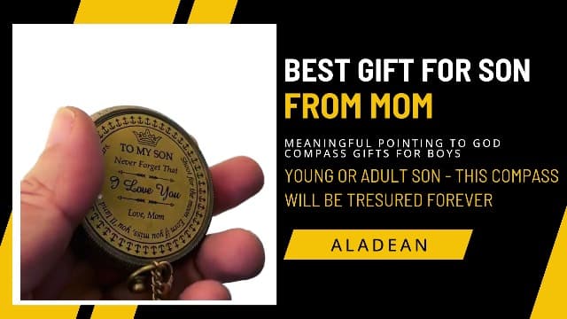 Gift for Son from Mom Dad | Engraved Compass 2" - Father to Son Gifts, Mom to Son Gifts for Graduation 2025, Birthday Baptism Confirmation Communion