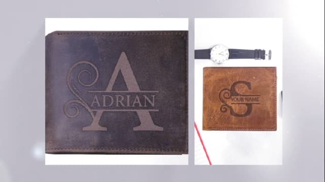 Masat Customized Personalized Wallet for Men, Custom Gifts for Father, Customized Monogram Wallet for Men, Son, Grandpa, Boyfriend, Fathers Day, Wedding, Anniversary, Birthday, Graduate