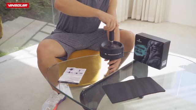 VINSGUIR Ab Roller Wheel, Abs & Core Workout Equipment for Home Gym with Knee Pad Accessories, Abdominal Wheel for Full-body Strength Training