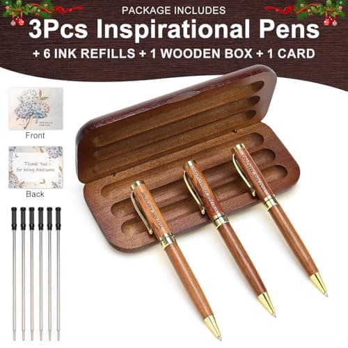 Luxury Wooden Pen Set Thank You Gifts for Women Men Friends Cool Teacher Boss Appreciation Gift for Female Coworkers Nice Engraved Pens Gifts Office Business Pens Work Employee Gratitude Gift