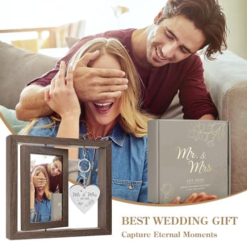 Wedding Gifts for Couples Personalized Wedding Gifts for Newlyweds Gift Wedding Picture Frame Mr and Mrs Wedding Presents for Newlyweds Bridal Shower Gift for Bride