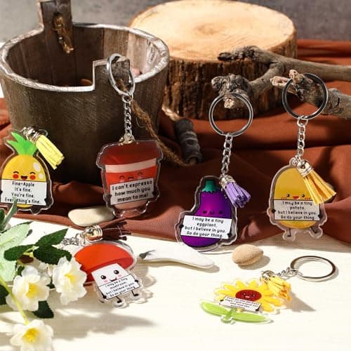 Positive Support Keychains Appreciation Gifts for Coworkers Employee Christmas Thanksgiving Funny Positive Gifts