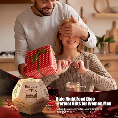 Food Dice Stocking Stuffers for Men Women Kids Adults Date Night Dice Couples Gifts for Him Her Anniversary Christmas Birthday Wedding Gifts for Men Women Him Her Boyfriend Girlfriend Husband