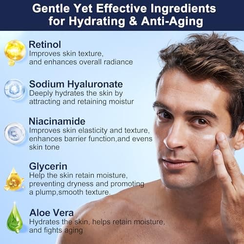 Skin Care for Men, Hydrate, Firm, Anti-Aging & Wrinkle Facial Skin Care Routine Kit Set,Mens Christmas Gifts Stocking Stuffers Secret Santa Gifts for Men Him Dad Boyfriend Husband Birthday Valentines