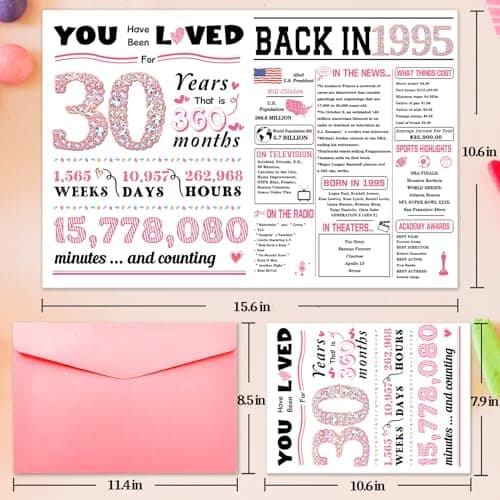 30th Birthday Card,30th Birthday Decorations for Her,Happy 30th Birthday Gifts for Women,Funny 30 Years Old Bday Gift for Sister Friends