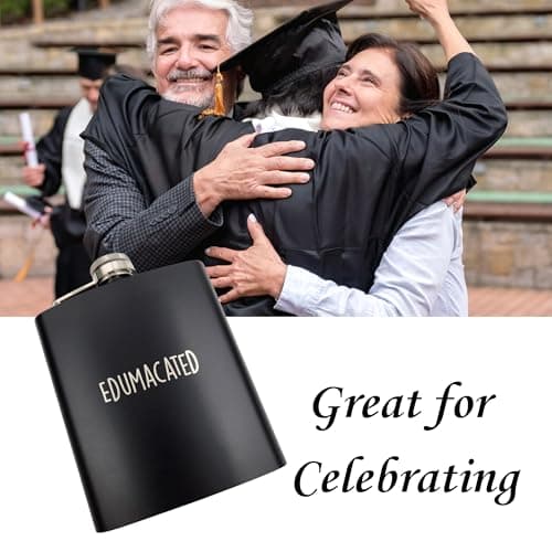 College Graduation Gifts Men 2025, Masters Degree Graduation Gifts, Funny Grad 2025 Present, Adult Graduate Gift Men, Brother Grads Gifts, Nurse Grads Gifts for Women, Edumacated Funny Flask
