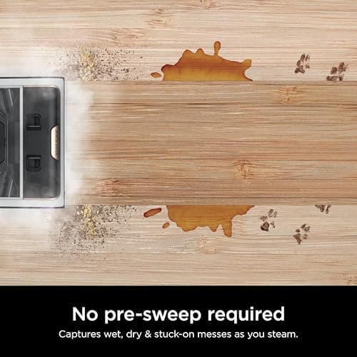 Shark Steam Pickup 3-in-1 Steam Mop Picks Up Debris, Deep Scrubs, & Steam Sanitizes - All At Once, Lightweight Steam Cleaner for Home, Steam Cleaner for Hardwood, Tile & Laminate, White, SD205CCO