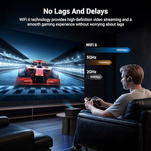 Official Licensed Netflix Smart Projector, HAPPRUN Projector 4K with Wifi and Bluetooth, DoIby Audio,Built-in Apps, Native1080P 1000 ANSI,Electric Focus,Movie Projector for Home Cinema,Outdoor,Indoor