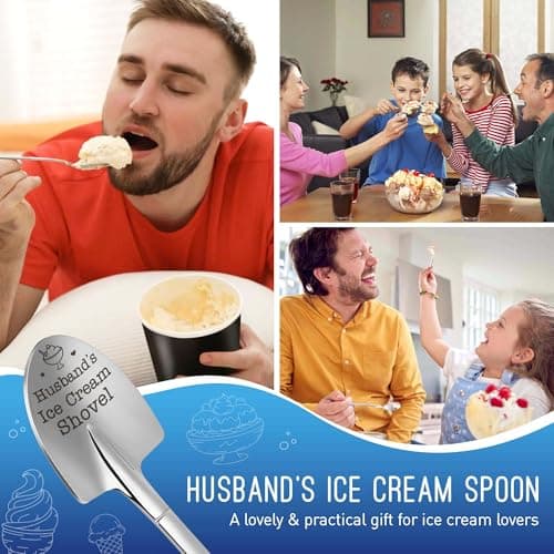 Fathers Day Husband Gifts from Wife - Funny Father's Day for Him Dad Daddy Grandpa Boyfriend Anniversary Birthday Gifts for Men, To My Husband Lover I Love You Gift Husband's Ice Cream Shovel