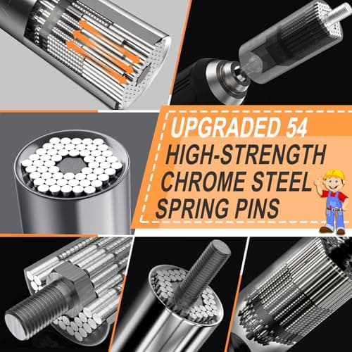 Super Universal Socket Tools Gifts for Men - Christmas Stocking Stuffers for Men Grip Socket Set with Power Drill Adapter Cool Stuff Ideas Gadgets for Him Birthday Gifts for Dad Women Husband (7-19mm)