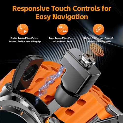 Smartwatch with Earbuds(Answer&Make Calls) IP67 Water Resistant Watch(2 Straps), Sports Watches 100+ Sports Modes (Cycling/Fitness/Hiking), DIY Watch Faces for Men Dad Husband