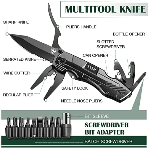 Gifts for Men Him Dad Boyfriend,Multitool Pocket Knife for Men,Anniversary Christmas Gifts for Birthday,Hiking Camping Knife with Screwdrivers Pliers Bottle Opener