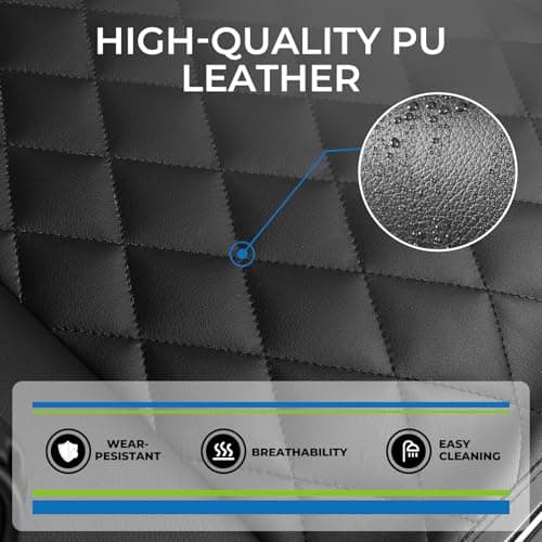 GTRACING Gaming Chair,Office Chair with Pocket Spring Lumbar Support, Ergonomic Comfortable Wide Office Desk Computer Chair with Outward Fixed Soft Armrests and Footrest (PU Leather, Black)