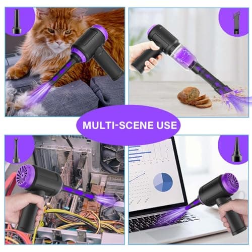 14500 Pa Computer Vacuum Cleaner Mini & 110000RPM Compressed Air Duster for Keyboard Cleaning Cordless Canned Air Powerful Energy Efficient