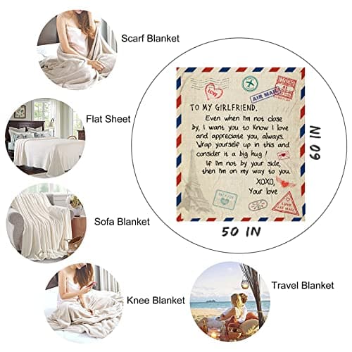 Gifts for Girlfriend 60"x50" Blanket -Girlfriend Christmas Birthday Gifts for Women - Coolest Romantic Gift for Gf Valentine - Girlfriend Anniversary Presents - Cool Girlfriend Gift Ideas