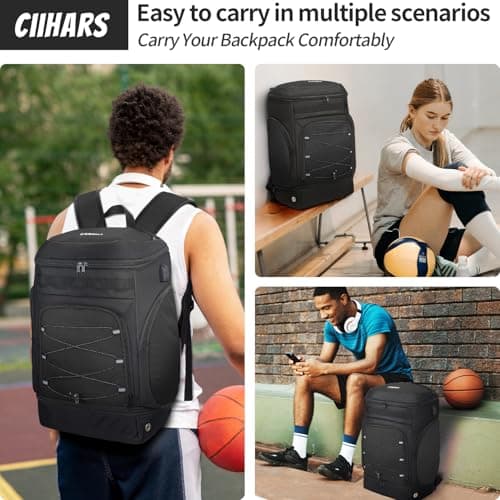 Basketball Backpack Bag Large Sports Bag with Separate Ball holder & Shoes compartment, Best for Basketball, Soccer,Volleyball,Gym
