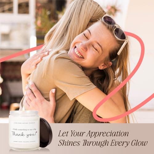 Thank You Gifts for Women, Men - 9oz Lavender Scented Soy Wax Candle - Thank You Candle, Hostess, Appreciation Gifts for Women, Teacher, Coworkers, Friend, Nurse, Boss, Christmas