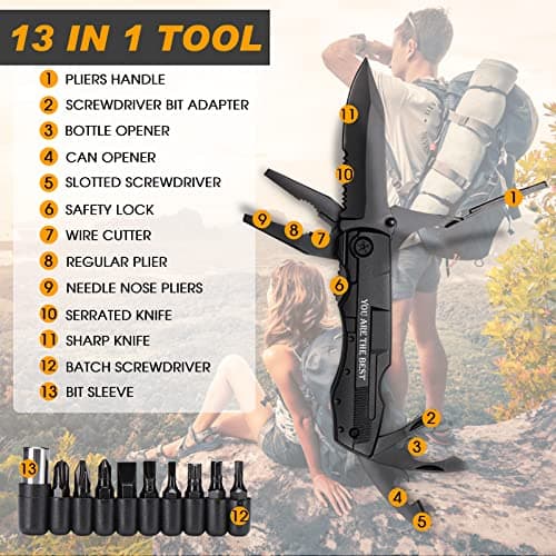 Gifts for Men - 6-in-1 Gift Set with Stainless Steel Tumbler,Multi-Tool Knife,LED Gloves & Tool Pen Keepsake Box | Last Minute Birthday, Father's Day Anniversary Box Gifts for Dad,Husband