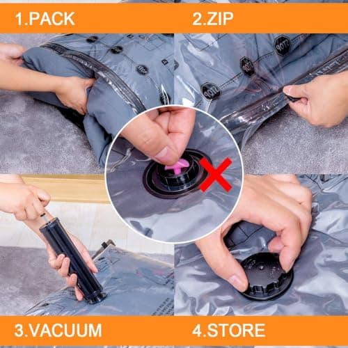 Vacuum Storage Bags Jumbo (12 x Jumbo),Plastic Packaging Bags,Space Saver Sealer Compression Bags for Blankets, Comforters, Pillows, Bedding,Clothes Storage