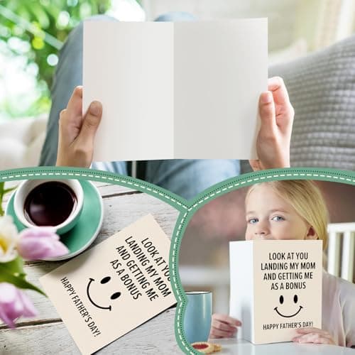 Step Dad Father's Day Gifts, Funny Fathers Day Card from Step Daughter Son Kids, Best Gag Gifts for Stepdad Bonus Dad Who Wants Nothing, Personalized Presents for Dads Father In Law Daddy Gift Ideas