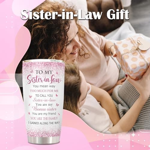 ZANIION Sister in Law Gifts Tumbler 1PC, Future Sister in Law Birthday Gifts Mug, Best Sis Gift Ideas for Christmas, Wedding, Mother's Day Persent Cup 20oz