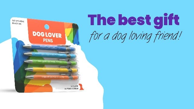 Funny Dog Mom Gift Pen Set – 5 Black Ink Ballpoint Pens with Stylus Tips & Durable Metal Barrels with Hilarious Doggy Quotes – Cute Dog Mom Gift for Women, Fur Mamas, Rescue Lovers, Friends